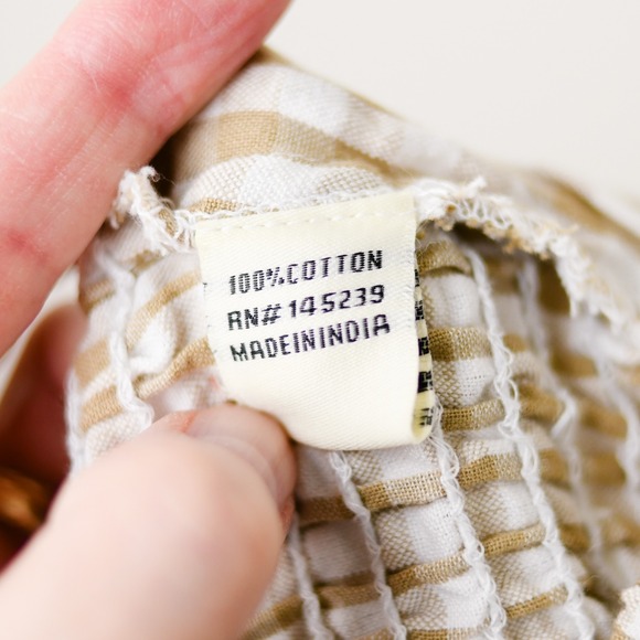 Gingham Smocked Puff Sleeve Wrap Crop Top‎ Medium Cottagecore Milkmaid Boho - Picture 7 of 8